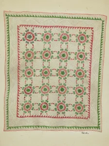 Handarbeitszeug Patchwork-Quilte um 1936 von Charlotte Winter