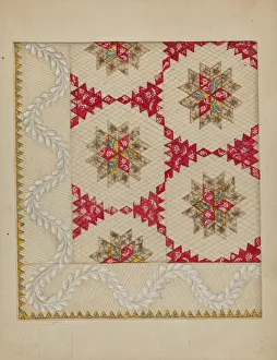 Patchwork-Quilt, um 1936. Erstellerin: Irene Schäffer
