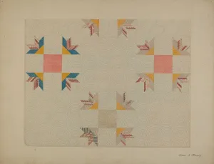 Patchwork-Quiltschirm um ca. 1937 von Elbert S.Mowery