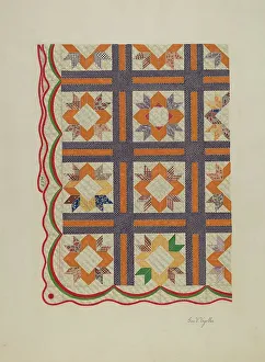 Patchwork-Quilt, um 1937. Künstler: George V. Vezolles
