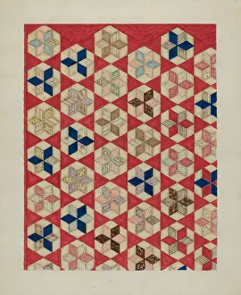 Patchwork-Quilt - Abendstern, um 1936. Künstler: Lon Cronk.