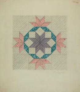 Patchwork Quilt Pattern, 1935/1942. Creator: T. Joyce