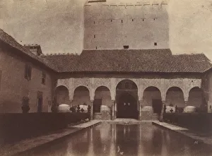 Patio der Arrayane, Alhambra in Granada Spanien 1854 von dem KünstlerAlphonse Delaunay