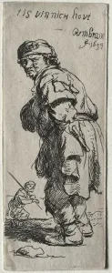 Rembrandt Van Rijn Etchings Drucke: A Peasant Calling Out: its very cold, 1634. Creator: Rembrandt van Rijn (Dutch