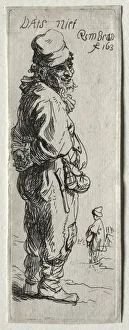 The Netherlands Art History Drucke: A Peasant Replying: thats nothing, probably 1634. Creator: Rembrandt van Rijn (Dutch