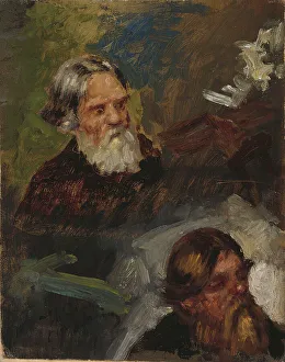 Heritage Art Collection Russia Drucke: Two Peasants, study. Creator: Il'ya Repin