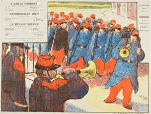 French Advertising Posters Drucke: Third Performance: A Bas le progres!