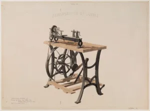 Drucke von Blick auf das Fräsmaschine, 1860 E Drucke: Sicht des Lathes, 1860. Ersteller: Thomas Eakins