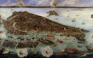 Venetian Landscape Paintings Drucke: Perspective Map of Venice, c. 1650