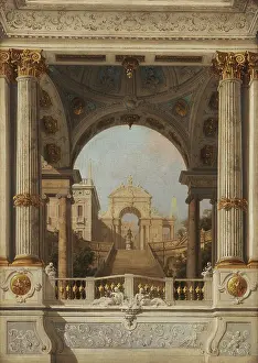 Fine Art Landscape Images Drucke: Perspective View (Stage design), c1720-1730. Creator: Canaletto (1697-1768)