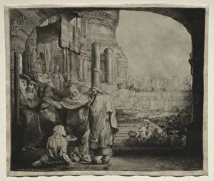Pietro und Johannes Heilung des Kranken am Tor des Tempels, 1659. Schöpfer: Rembrandt van Rijn