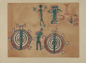 Petriglyphe-Design, 1935/1942. Schöpferin: Lala Eve Rivol