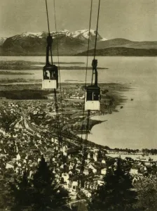 Lake Constance Austria Drucke: The Pfanderbahn cable car, Bregenz, Austria, c1935. Creator: Unknown