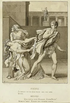Phaidra hat ihre Leidenschaft ausgesprochen und versucht sich mit der Schwert des Hipponos 1812 zu töten Künstler : Giroudet De Rouchy Triozon