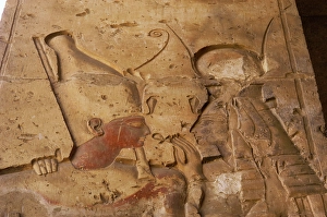 Temple Of Seti I Abydos Drucke: Pharaoh wearing the double crown