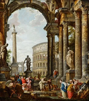 Greek Philosopher Portraits Drucke: The Philosopher Diogenes Throwing Down His Bowl