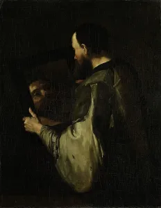 Dutch Oil On Canvas Drucke: Philosopher with Mirror, 1600-1652. Creator: Unknown