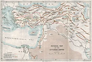 Physische Karte des Osmanischen Reiches, um 1915. Ersteller: Unbekannt.