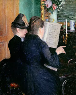Die Klavierstunde, 1881. Schöpferin/Creator: Caillebotte, Gustave (1848-1894)