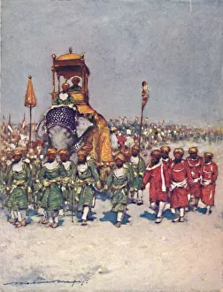 Delhi Durbar 1903 Drucke: One of the most picturesque Groups in the Retainers Procession
