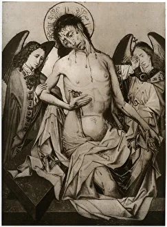 Drucke von Pieta: Ein Gemälde aus flämischer und belgischer Kunst um 1300-1900. Ausstellung der Anglo-Belgian Union im Burlington House in London Robert Campin Drucke: Die Pieta aus dem Jahr 1927
