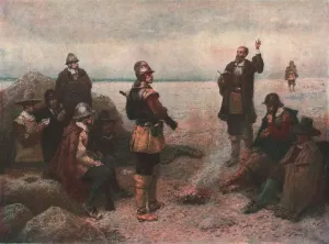 British Paintings Drucke: The Pilgrim Fathers, c1869, (c1902). Creator: Unknown
