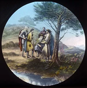 John Bunyan Art Drucke: The Pilgrim welcomed, c1910. Creator: Unknown
