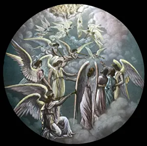 John Bunyan Art Drucke: The pilgrims ascend to Heaven, c1910. Creator: Unknown
