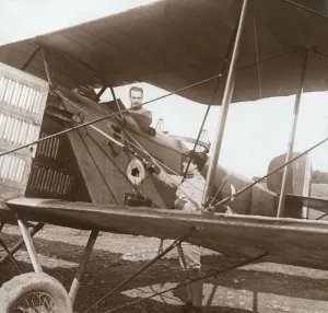 Flugzeugpilot im Biplan 1914-1918