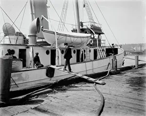 Letzter Pilot geht an Bord der SS New York, zwischen 1900 und 1905. Schöpfer unbekannt