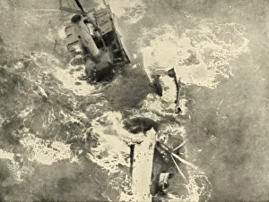 Monochrome Maritime Images Drucke: The Pirates Work: Steamer Breaking Up, (1919). Creator: Unknown