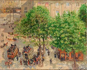 Drucke von Place du Theatre-Francais im Frühjahr 1898 Camille Pissarro Drucke: Platz des Théâtre-Français im Frühling 1898. Künstler: Camille Pissarro
