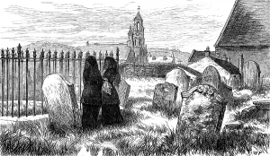 Victorian Mourning Dress Drucke: Place of Thomas Carlyle, at Ecclefechan, Dumfries, 1881. Creator: Unknown