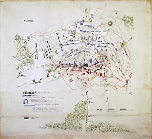Plan des Schlacht von Waterloo, 1815. Ersteller: Unbekannt.