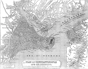 Bilder Datiert 2023 Mai: Plan von Konstantinopel und seiner Vorstädte, 1856. Ersteller: John Dower