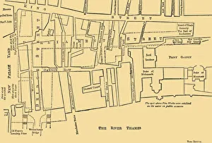 River Thames Geography Drucke: Plan of a Portion of Westminster Between 1734 and 1748 - Before the Erection of