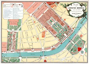 Universal Exposition Paris Drucke: Plan of the Universal Exposition, Paris, 1889