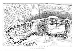Medieval Fortification Designs Drucke: Plan of Windsor Castle