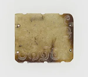 Schild mit verknüpften Schlangenrollen aus der Ostzeit des Zhou-Dynastiees um ca. 770 - 256 v.Jhr., siebter Jahrhundert v.Chr
