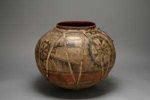 Native American Pottery Drucke: Polychrome Jar, c. 1770. Creator: Unknown