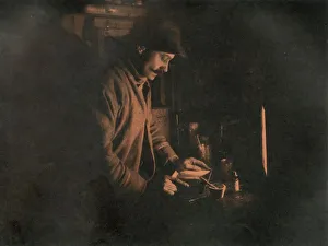 Early 20th Century Exploration History Drucke: Ponting Developing a Plate in the Dark Room, c1910-1913, (1913)