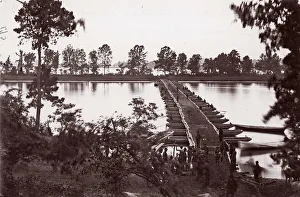 Brücke aus Holz über den James River um 1864 von William Frank Browne