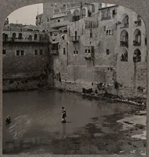 Historic Jerusalem Landmarks Drucke: The Pool of Hezekiah, Jerusalem, c1900
