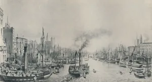 British Transport Heritage Drucke: The Pool: Steamer Trips, 1841, (1920). Artist: William Parrott