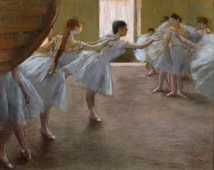 Drucke von Ballet-Rehearsal (oder Balzak), 1885 - 1890. In der Sammlung des Staatlichen Puschkinschen Museums für Kunstgewerbe Moskau Edgar Degas Drucke: Balletrehearsal, 1885-1890(?) Künstler: Edgar Degas