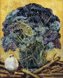 Drucke von Die Hühnerin, 1945. Der mexikanische Maler Frida Kahlo (1907-1954) schuf Werke, die von der Natur und den Artefakten Mexikos inspiriert waren Pop-Art Drucke: Die Hühnerkuh, 1945. Künstler: Frida Kahlo