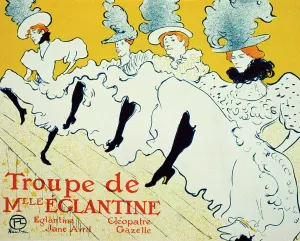 Drucke von Die Truppe von Madame Egilante aus dem Jahr 1896 ist eine Plakatsammlung des russischen Malers Toulouse-Lautrec Henri De Impressionistische Gemälde Drucke: Die Truppe von Madame Egilontine, 1896. Künstler: Henri de Toulouse-Lautrec