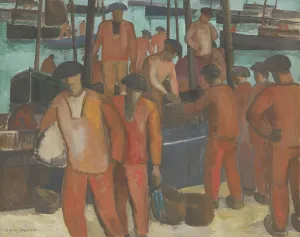 Hafen in Douarnenez, um 1920-um 1924; Künstler: Gerrit van Blaaderen