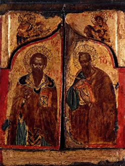 Saint Nicholas Painting Drucke: Portable triptych of Saint Nicholas. Creator: Unknown
