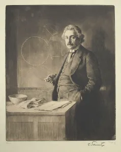 Famous Physicist Portraits Drucke: Portrait of Albert Einstein (1879-1955), 1921. Artist: Schmutzer, Ferdinand (1870-1928)